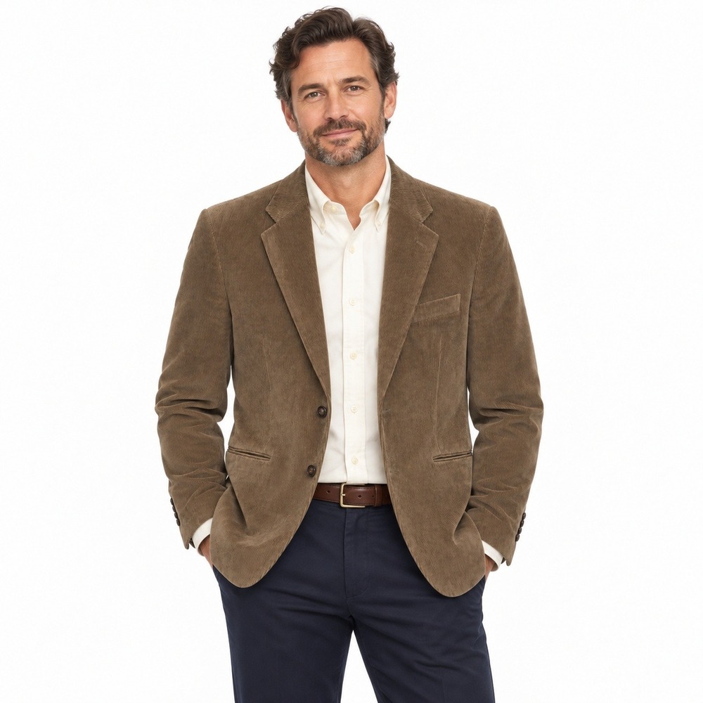 Covington Men 40S Brown Corduroy Blazer Cotton Sport Coat Fall Academia Heritage
